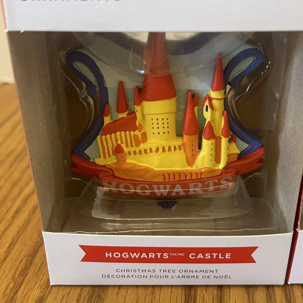 Hallmark Ornament Harry Potter Hogwarts Castle Wizarding World Boxed Lot of 2